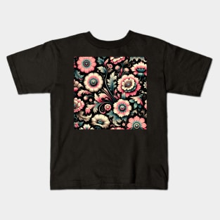 Pink Floral Motif Kids T-Shirt